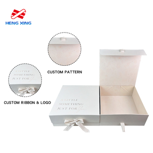 Luxury Beige Custom Size Gift <b>Box</b> for Underwear Furs Baby Clothes Shoes-3mm Thickness Gold Stamping Logo Socks Shirts Garments - Product Image 3