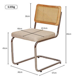 Diseño personalizado restaurante Hotel moderno café Vintage madera ratán respaldo tapizado <span class=keywords><strong>Cesca</strong></span> caña <span class=keywords><strong>Silla</strong></span> de comedor - Product Image 4
