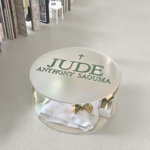 Caja de Acrílico Transparente Redonda Personalizada para <span class=keywords><strong>Bautizo</strong></span> con Tapa Esmerilada - Product Image 2