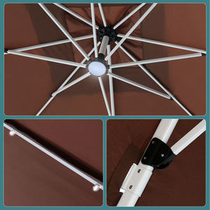 2025 nuevo lujoso Led viaje <span class=keywords><strong>Pub</strong></span> balcón sombrilla al aire libre patio grande aluminio personalizado sol voladizo sombrilla sombra - Product Image 2