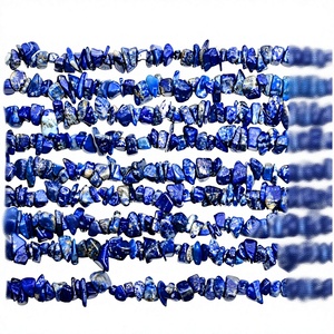Perles de Lapis Lazuli Bleu en éclats, Pierres précieuses brutes non taillées, Petites pépites, Fil de 17 pouces et 34 pouces - Product Image 1
