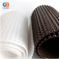 Planche de drainage en plastique / Unité de drainage poreux avec surface en galets en HDPE marron pour produits de terrassement et utilisation extérieure