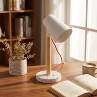 Lampe de table de style européen étude veilleuse intérieure lampe de bureau en céramique unique avec base en terrazzo lampe de lecture de bureau