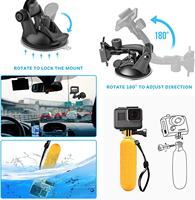 Kit de fixation pour caméra d'action GoPro Hero 13 12 11 : support de poitrine, ventouse, poignée flottante, perche à selfie, trépied, dragonne de poignet - Vente en gros