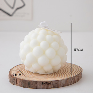 Decoración del hogar Buena calidad Estética de lujo Cera de parafina Bola grande Cubo de burbujas perlado Velas perfumadas - Product Image 6