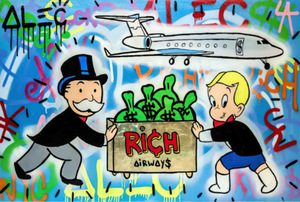 Rich Airways Nouvelle Peinture Murale Encadrée Grande Taille Style Art Déco Moderne sur Toile Noire pour Salon Chambre Décoration Intérieure - Product Image 2