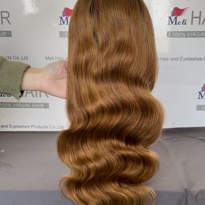 Peluca frontal de encaje transparente con ondas corporales, densidad del 180%, cabello brasileño castaño claro, pelucas frontales de encaje en Miami - Product Image 4