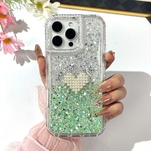 Diamond Jewelry <span class=keywords><strong>Love</strong></span> Heart Phone Cases para iPhone 17 16 15 Pro Max Lanyard Phone Cover Fundas Para Celulares - Product Image 5