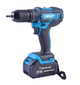 Kit d'assemblage d'outils électriques professionnels sans fil, perceuse à percussion de 13 mm avec brosse et deux batteries - Product Image 4