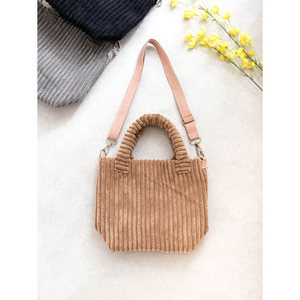 Fashionable Corduroy <b>Tote</b> <b>Bag</b> <b>with</b> <b>Zip</b> Closure Coarse Fabric for All Seasons-for Summer Winter Autumn Spring - Product Image 1