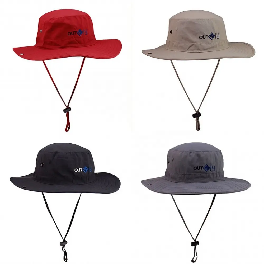 Cheap Foldable Quality Big Brim Plain boonie hat Cotton Custom Bucket Hats with String