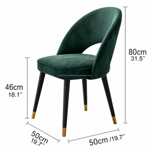 <span class=keywords><strong>Silla</strong></span> de Comedor Contemporánea, <span class=keywords><strong>Silla</strong></span> de Terciopelo con Respaldo Redondeado para Restaurante, Cafetería y Apartamento - Product Image 2