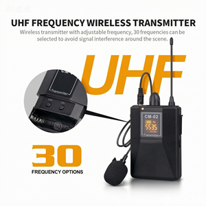Audio UHF Wireless Lavalier <b>Microphone</b> with 30 Selectable Channels 50m Range for DSLR Camera Interview Live Phone Recording - Product Image 6