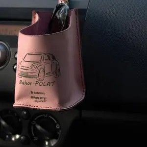 Портативная кожаная автомобильная сумка для хранения аксессуаров, органайзер для вентиляционного отверстия, держатель для сотового телефона, Сумка с ремнем
