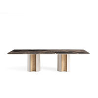 Meubles de maison modernes de luxe nordiques, table à manger rectangulaire en bois pour la cuisine, le restaurant, l'hôtel, la villa