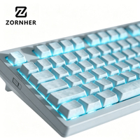Teclado Mecánico Zornher Zh980 First Snow, Teclado Mecánico RGB de Tamaño Completo para Juegos, Intercambiable en Caliente