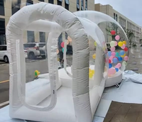 Dôme gonflable commercial pour fête d'anniversaire, château gonflable, maison à bulles gonflable avec base de saut pour événement
