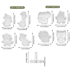 แม่พิมพ์ตัดคุกกี้รูปการ์ตูนรูปสัตว์อุปกรณ์ในครัวแบบทำมือรูปสิงโตยีราฟช้างและลิงฮิปโป - Product Image 6