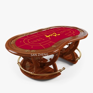 โต๊ะโป๊กเกอร์ไม้แท้แบบดีลักซ์ 1-10 ที่นั่ง สไตล์เท็กซัส สำหรับคาสิโนและคลับเกม พร้อมผ้าคลุมและขนาดที่สามารถปรับแต่งได้ - Product Image 1