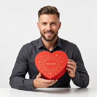 Boîte cadeau mystère pour la Saint-Valentin et Noël avec emballage en forme de cœur, laminage mat haut de gamme et gaufrage, doublure en éponge