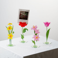 Plaque en acrylique à motifs floraux mignons, décoration de bureau et de maison, cadeau, support de messages transfrontalier Dj-088, personnalisation