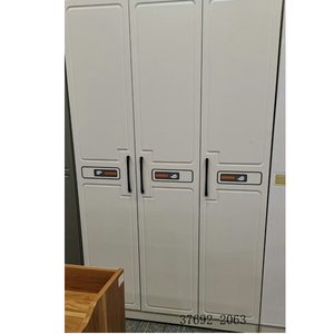 Modern Minimalist Wardrobe <b>Cabinet</b> with Drawers Flat Panel Hinged Doors MDF Material Freestanding <b>Bedroom</b> Furniture 37692-2063 - Product Image 1