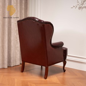 Sillón Antiguo con Brazos y Adornos Tallados a Mano, Muebles Europeos, Silla Cómoda para Oficina en Casa, Compra de Sillas - Product Image 3