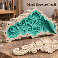 Moule de décoration de porte en résine Tietuo + noyau en silicone PU C296-G4, détail à bords vifs, fabricant de moules professionnel