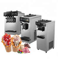 Machine à glaces à trois saveurs automatique de table commerciale, machine à glaces molles, machine à glaces molles