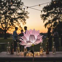 Lampe solaire intelligente pour jardin, forme de pivoine, intérieur/extérieur, étanche IP54, à brancher au sol, lumière chaude, dimmable, DC12V 30000