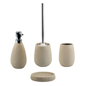 BX New Manufacturer <strong>White</strong> Modern Ceramic and Bamboo Bathroom Set <strong>Bath</strong> <strong>Tray</strong> with Bamboo Base - Product Image 4
