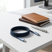 Câble magnétique USB C PD 240W à charge rapide, câble de données tressé en nylon de type C 6A pour téléphone mobile IOS