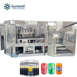 Línea de llenado de latas de cerveza de aluminio, máquina de llenado de latas de bebidas, precio