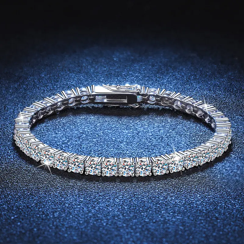 Fine Jewelry s925 Sterling silver Moissanite Bracelet Diamond Moissanite Tennis Chain Bracelets
