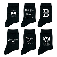 Chaussettes en coton personnalisées pour les garçons d'honneur pour les photos de mariage - Chaussettes habillées personnalisées avec nom - Cadeaux pour les invités de mariage