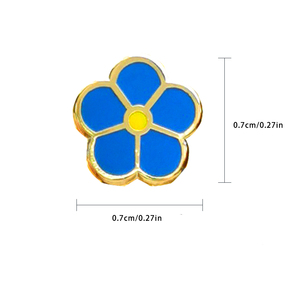 Spilla da bavero massonica, distintivo massonerico pressofuso a forma di fiore BLM29a, dimensioni 0,7*0,7 cm, petalo di non dimenticaromi per anniversario, personalizzato e creativo - Product Image 2