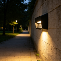 Applique murale LED moderne carrée noire étanche pour extérieur, lumière chaude pour escalier, jardin, patio, allée
