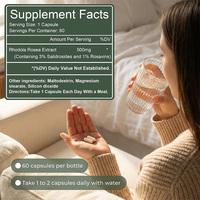 GMP-gecertificeerde groothandel OEM private label vegan 500mg Rhodiola Rosea extract capsules stress & mentale helderheid voedingssupplement