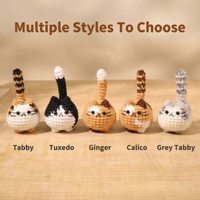 Jouet pour chat tricoté à la main, mini-animal personnalisé, jouet apaisant unisexe, peluche douce tricotée pour nouveau-nés