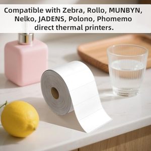 Étiquettes thermiques Huo Ji 2x1 pouce rectangulaires autocollantes 1000 par rouleau, sensibles à la chaleur pour l'emballage logistique - Product Image 5