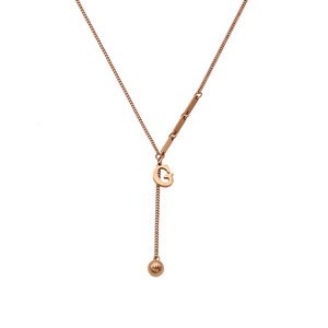 Rose Gold Letter G Pendant Necklace Women's Clavicle Chain Simple Round Bead Everyday Wear - Product Image 5