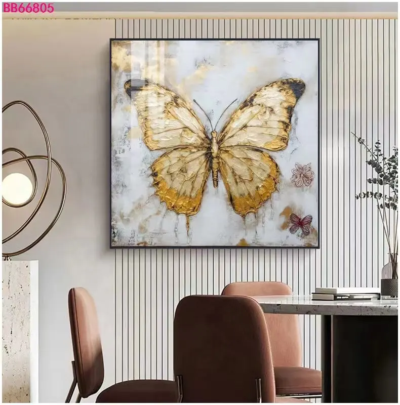 1ピースひまわり蝶キャンバス壁アートワーク絵画家のリビングルームの寝室の装飾のための写真12 "x12" 壁の装飾