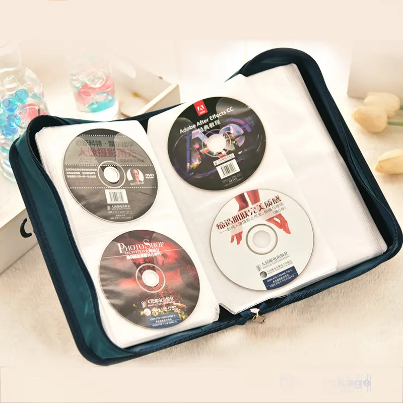 Vinil kayıt kollu plastik özelleştirilmiş su geçirmez 96 adet Cd kutusu CD DVD depolama