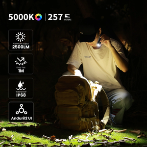 <span class=keywords><strong>Linterna</strong></span> Táctica <span class=keywords><strong>Wurkkos</strong></span> TS10 MAX, Potente, 3* Nichia 519A+ 3* LED RGB Auxiliares, 2500lm, IPX68 Impermeable, 18650 LED - Product Image 4