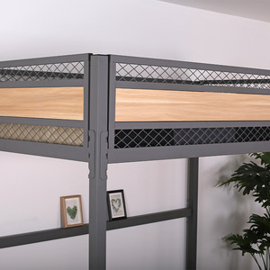 Yu Min <b>Bunk</b> <b>Bed</b> HB-06 With Iron Mesh Fence Dark Gray For Dormitory Bedroom - Product Image 1