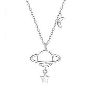 Pianeta collana femminile s925 collana in argento collana in argento sterling semplice platino placcato cross-border SCN349 - Product Image 1