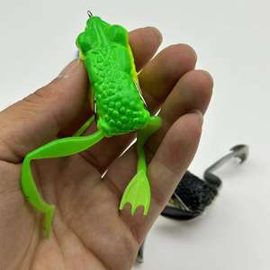 เหยื่อปลอมรูปกบสายฟ้าแบบมีขา น้ำหนัก 15 กรัม สีดำ ทำจากพลาสติก พร้อมตัวเบ็ด สำหรับตกปลา - Product Image 1