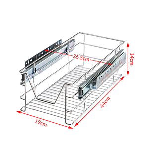 Easy Installation Heavy Duty Chrome Telescopic Rack Pull Out Wire <strong>Basket</strong> <strong>Storage</strong> <strong>Unit</strong> <strong>for</strong> Kitchen Base Drawer - Product Image 4