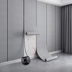 Yüksek kalite Modern dokulu yangın direnci kumaş destekli PVC vinil lüks dekoratif kumaş duvar kağıdı otel oturma odası için