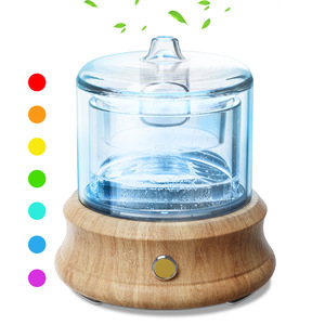 Glass Aroma Diffuser USB Wood Grain 0.5L Ultrasonic <b>Humidifier</b> For Home And Car - Product Image 5